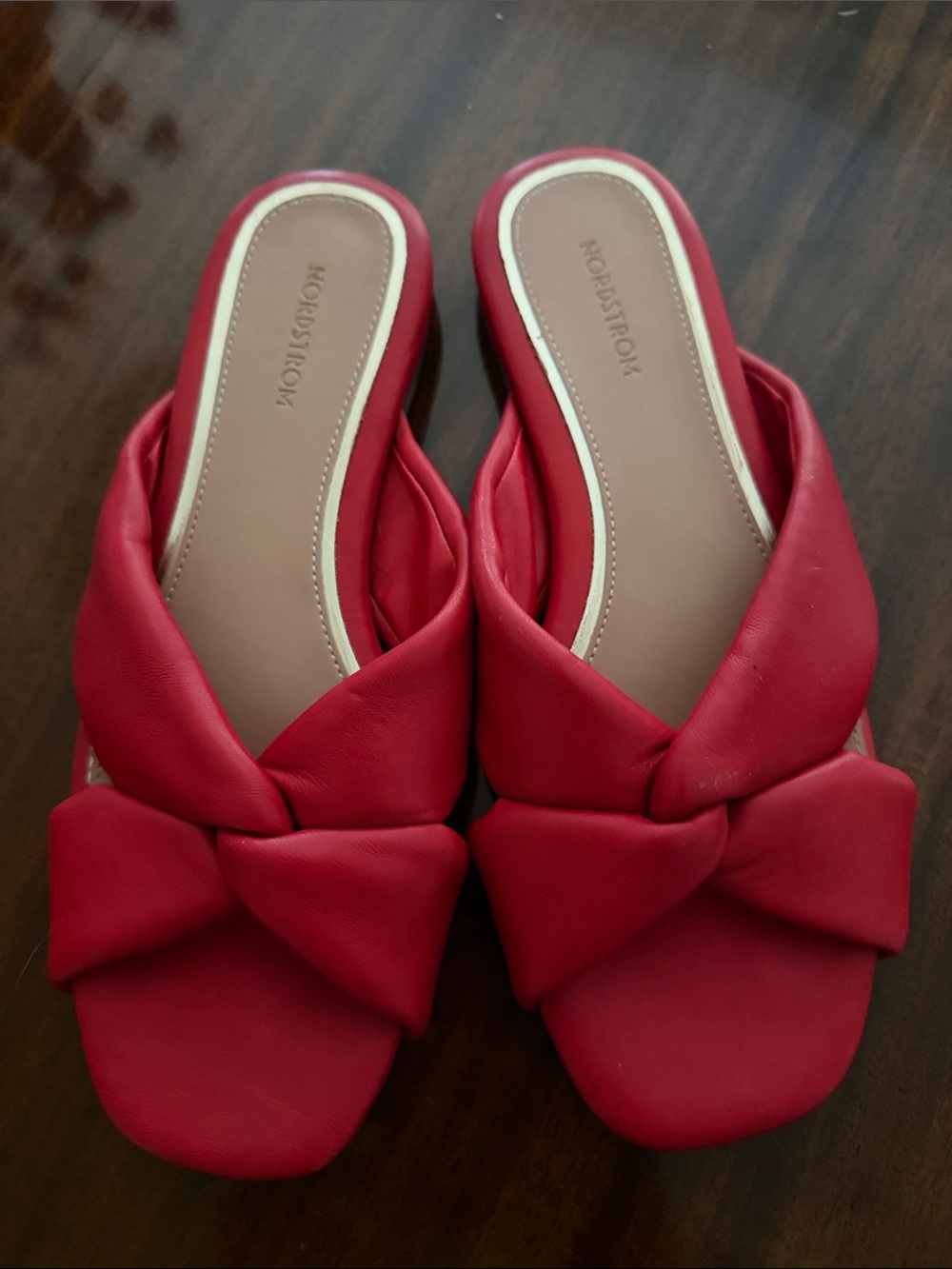 Nordstrom Red Knotted Slide Sandals - Women's